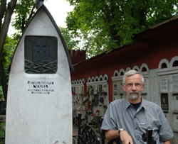 At Chekhov's grave in Novodevichy Cemetery, Moscow. July 2013